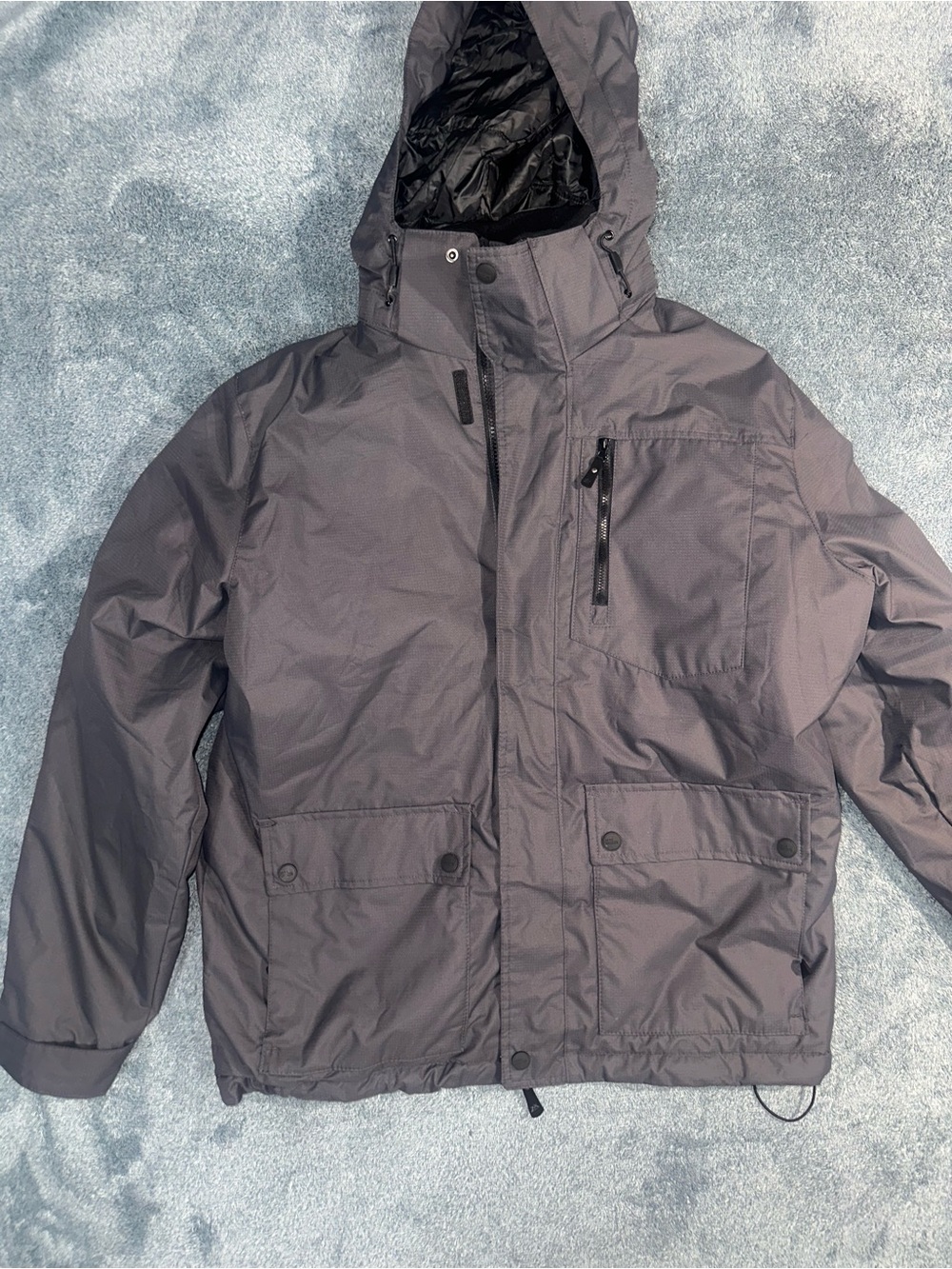ZeroXposur Men's Hooded Raincoat in Gray
